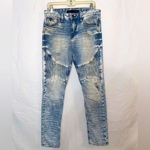 Guess Jeans Mens Distessed Acid Wash- Light Blue Denim - Sz 30